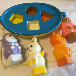 Vintage Baby Toddlers Toy Boat With Animal Rattles - Shape Sorter 4