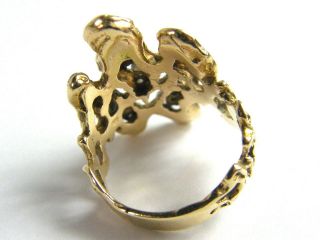 Form 14K Solid Yellow Gold 12 Diamond MCM Abstract Unique Engagement Ring 5