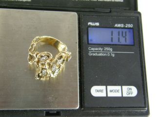 Form 14K Solid Yellow Gold 12 Diamond MCM Abstract Unique Engagement Ring 9