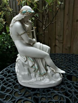 ANTIQUE 19THC RARE GILDED COPELAND PARIAN FIGURE OF NAKED FEMALE LURLINE C1855 6