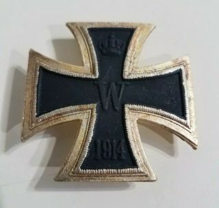 Vintage Metal Black German Iron Cross Pin Germany 1914 Wwi Wwii World War 1 2