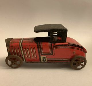 Vintage Tin Toy Race Car Lucky 8 A Must Have 1920 - 1930 