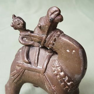 Unusual 19th century Indian Brass Figure of Man riding a Camel 3