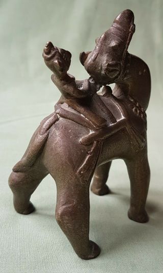 Unusual 19th century Indian Brass Figure of Man riding a Camel 4