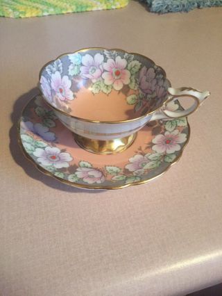 Vintage Royal Stafford Cup & Saucer Queen Mary England Bone China 7751 Rare
