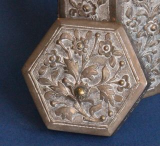 Vintage Chinese white metal spice jar /trinket box,  62 x 40mm [15749] 2