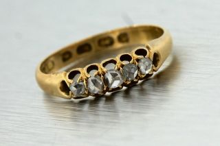 Ladies 1890s Victorian 18K 750 Yellow Gold Diamond Eternity Engagement Ring 3