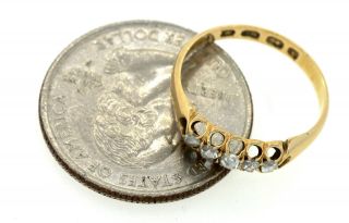 Ladies 1890s Victorian 18K 750 Yellow Gold Diamond Eternity Engagement Ring 6