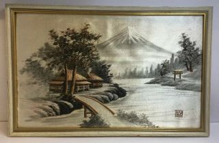 Vintage Hand Embroidered Embroidery Japanese Silk Pictures Art 
