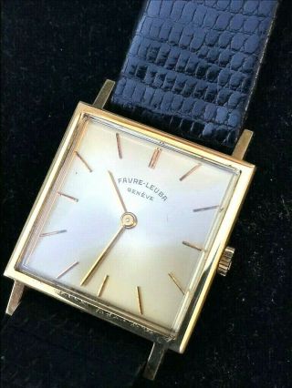 Favre - Leuba Geneve Rare Men’s Vintage Wristwatch 18 Carat Gold