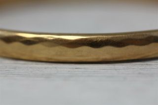 Victorian 14k Rosey Gold Bangle Bracelet Oval Faceted Antique Luxury 6.  5 " N5942