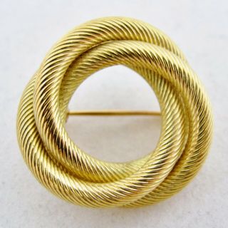 1.  1 " Antique Or Vintage 18k Yellow Gold Knot Or Wreath Brooch / Pin (8.  6 Grams)