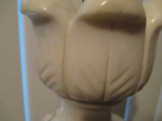 VTG DECO NEO CLASSICAL HAND CARVED ALABASTER MARBLE URN TULIP TABLE LAMP WORK 4