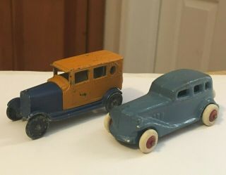 Antique 1930 ' s Tootsie Toy Oldsmobile Slush Metal Cars U.  S.  A. ,  Beauties 2