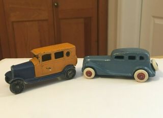 Antique 1930 ' s Tootsie Toy Oldsmobile Slush Metal Cars U.  S.  A. ,  Beauties 3