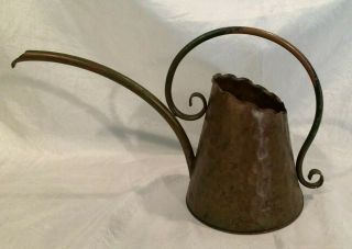 Vintage Mid Century Gregorian Hammered Copper Watering Can Handle Needs Weld 2c