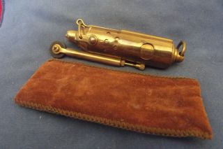 Ww I Vintage Cdn/british Brass Trench Cigarette Lighter With Case Well