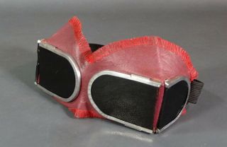 WWII German Wehrmacht Officer Motorcycle Motor Goggles Green Lens Safety Glasses 2