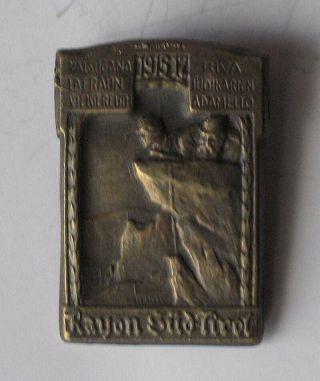 Wwi Austrian K.  U.  K.  Army Patriotic Cap Badge / Rayon SÜd Tirol 1915 - 1917