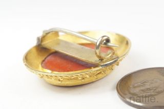 ANTIQUE 15K GOLD TEMPLE OF VESPASIAN MICRO MOSAIC BROOCH c1870 4