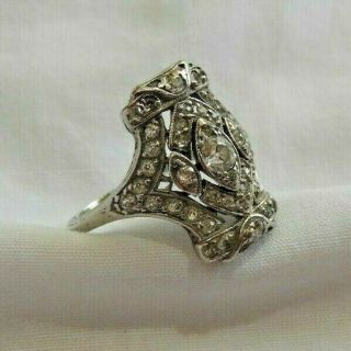 Antique Platinum & Diamonds Ring Size 6.  5 2