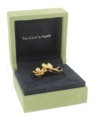 Van Cleef & Arpels 18k Yellow Gold Frivole Between The Finger Flower Ring BP J8 2