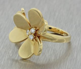 Van Cleef & Arpels 18k Yellow Gold Frivole Between The Finger Flower Ring BP J8 4