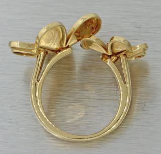 Van Cleef & Arpels 18k Yellow Gold Frivole Between The Finger Flower Ring BP J8 5