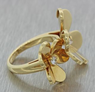 Van Cleef & Arpels 18k Yellow Gold Frivole Between The Finger Flower Ring BP J8 6
