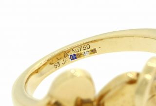 Van Cleef & Arpels 18k Yellow Gold Frivole Between The Finger Flower Ring BP J8 9