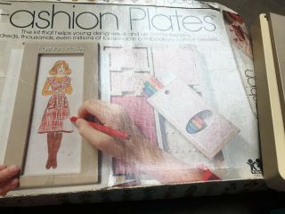 Vintage Fashion Plates Designer Set Tomy 1978 Toy Paper Doll Clothing Kit