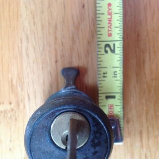 ANTIQUE VINTAGE MCKINNEY CYLINDER LOCK W/ KEY MADE IN PITTSBURGH,  PA 2