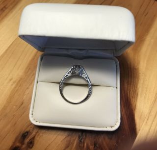 . 98 Carat Round Diamond Engagement Wedding Antique Style Ring White Gold Sz 8 2