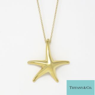 Nyjewel Tiffany & Co Elsa Peretti 18k Yellow Gold Starfish Pendant Necklace