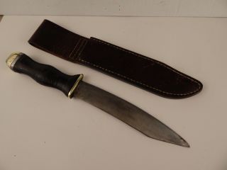 Ww2 Handmade Theater Fighting Knife W/sheath Made From A File