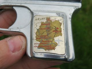 RARE Vintage German WWII Gun/Pistol Lighter w/BERLIN AIRLIFT MAP & Airplane DRGM 2