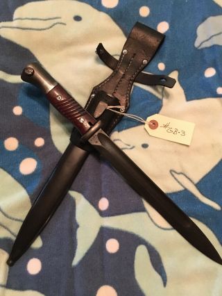 A Pre - Owned K98 German Bayonet,  Scabbard And Frog.  Marked 1944 A Piece.