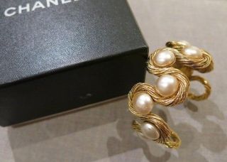 Authentic Vintage Chanel From 1994 Pearl Bangle
