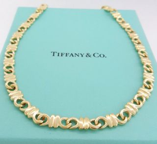 Vintage Tiffany & Co 18k Yellow Gold 750 Link Necklace 24 " 62.  2 Grams Italy