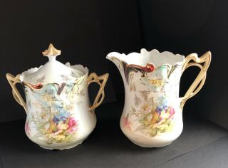 Antique porcelain sugar and creamer Germany Saxe Altenburg 2