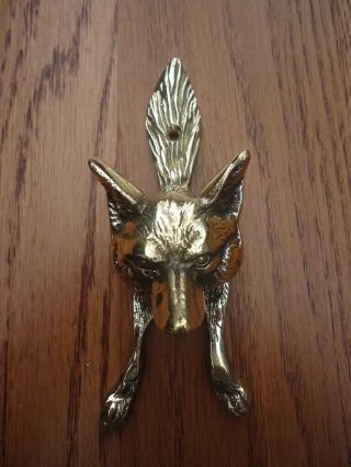 Large Fox Door Knocker Solid Brass