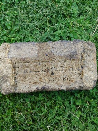 Rare Antique Brick Salvaged West Virginia Fire Brick Labeled " Freeman " Hard Find