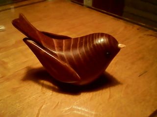 John Nelson Signed Bird Carving Osage Wood Folk Art Sculpture