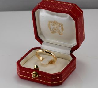 Cartier French 18k 3.  5mm Wide Estate Band In