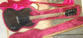 Vintage Gibson Sg Ii Walnut Electric Guitar W/ Hard Case 1970 