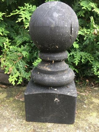 Antique Wood Newel Post Ball Finial Architecture Salvage
