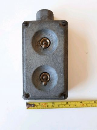 Vintage Industrial Cast Llightswitch / Light Switch / Lamp Switch Double