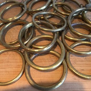 Curtain Rings Antique Brass Victorian Vintage Old Rail Hanging Bracket X20 65mm