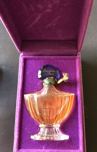 STUNNING VINTAGE 1925 GUERLAIN SHALIMAR BACCARAT CRYSTAL PERFUME BOTTLE 3 IN 2