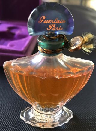 STUNNING VINTAGE 1925 GUERLAIN SHALIMAR BACCARAT CRYSTAL PERFUME BOTTLE 3 IN 4